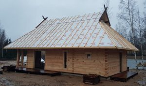 Log house construction